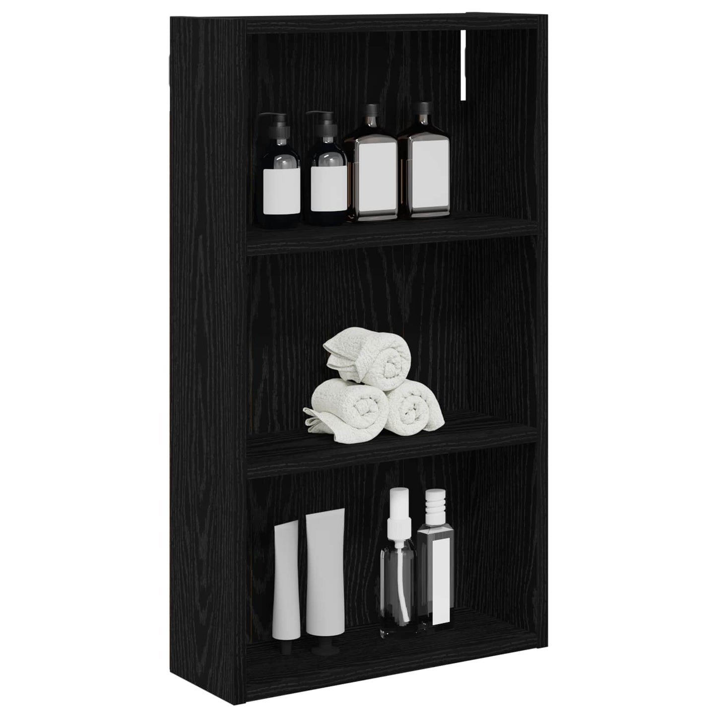 Bathroom Wall Cabinet Black Oak 40 x 14 x 70 cm Engineered wood