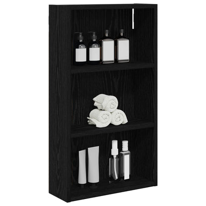 Bathroom Wall Cabinet Black Oak 40 x 14 x 70 cm Engineered wood