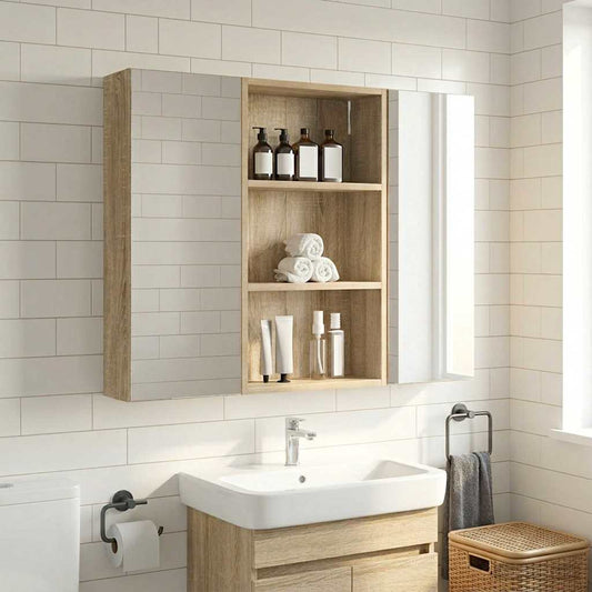 Bathroom Wall Cabinet Sonoma Oak 40 x 14 x 70 cm