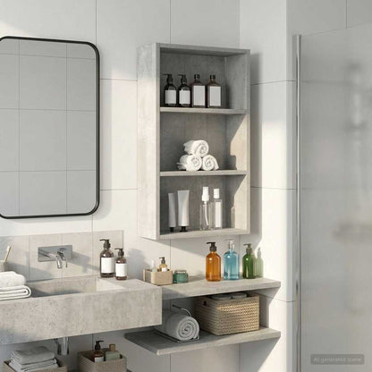 Bathroom Wall Cabinet with Shelf Concrete Grey 40 x 14 x 70 cm
