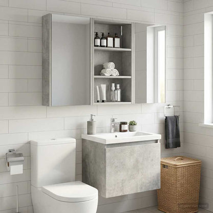 Bathroom Wall Cabinet with Shelf Concrete Grey 40 x 14 x 70 cm