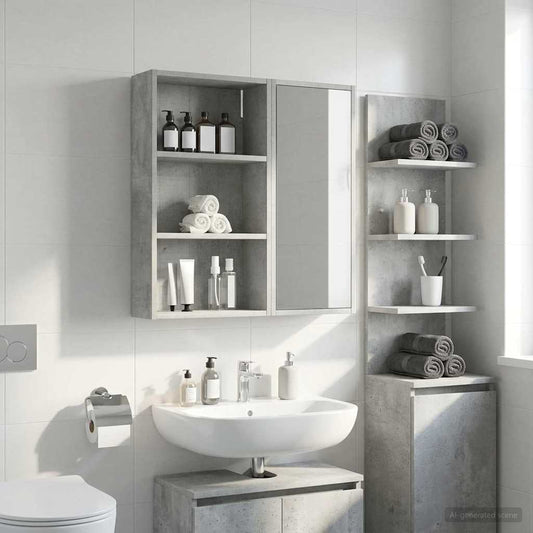 Bathroom Wall Cabinet Concrete Grey 40 x 14 x 70 cm