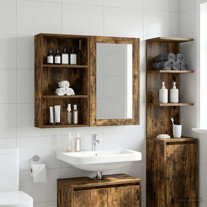 Bathroom Wall Cabinet Smoked Oak 40 x 14 x 70 cm