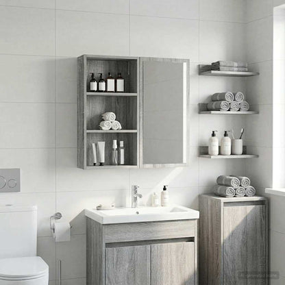 Bathroom Wall Cabinet Grey Sonoma 40 x 14 x 70 cm