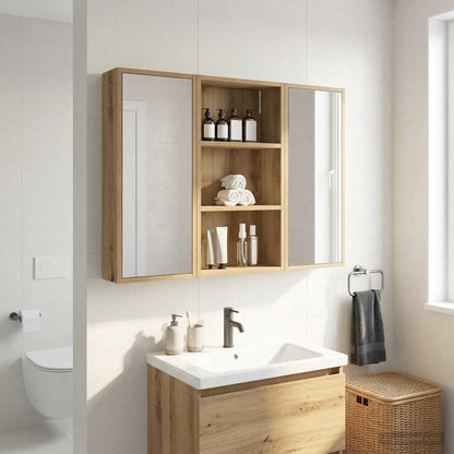 Bathroom Wall Cabinet with Shelf Artisian Oak 40 x 14 x 70 cm