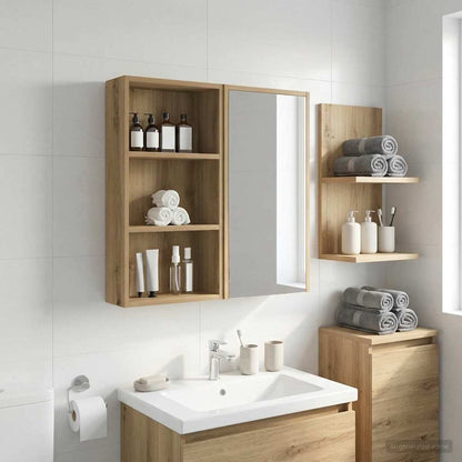 Bathroom Wall Cabinet with Shelf Artisian Oak 40 x 14 x 70 cm