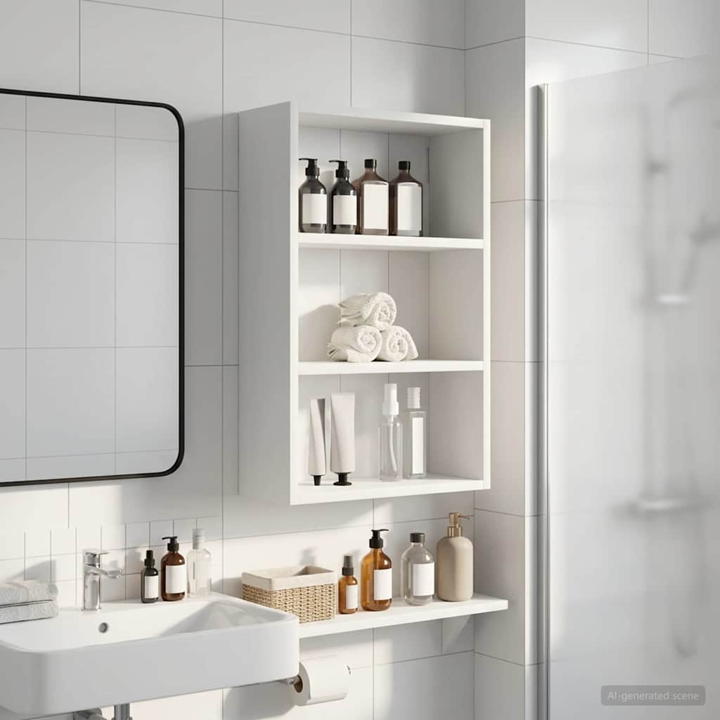 Bathroom Wall Cabinet White 40 x 16 x 62.5 cm Engineered wood