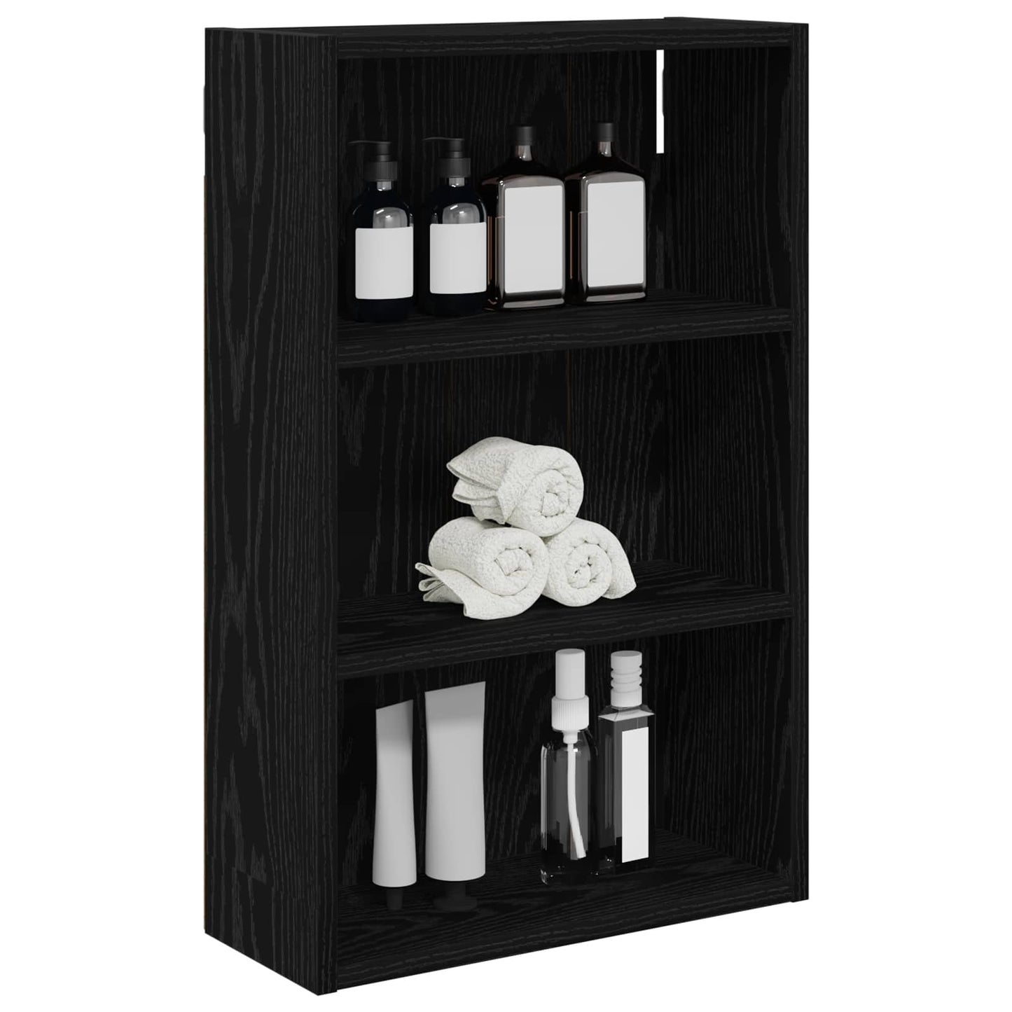 Bathroom Wall Cabinet Black Oak 40 x 16 x 62.5 cm