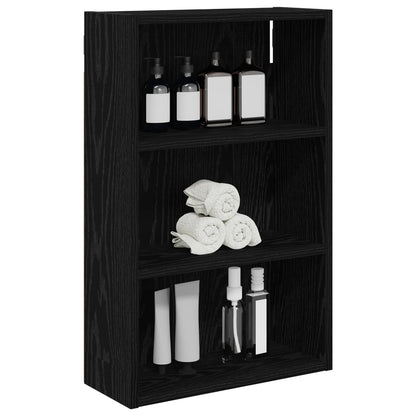 Bathroom Wall Cabinet Black Oak 40 x 16 x 62.5 cm