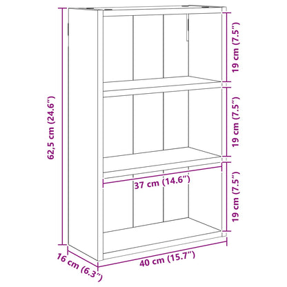 Bathroom Wall Cabinet Black Oak 40 x 16 x 62.5 cm