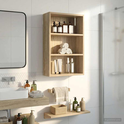 Bathroom Wall Cabinet with Shelf Sonoma Oak 40 x 16 x 62.5 cm