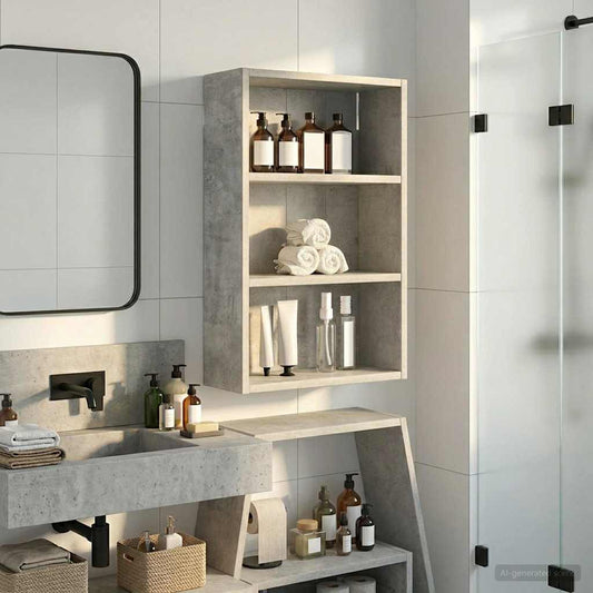 Bathroom Wall Cabinet Concrete Grey 40 x 16 x 62.5 cm