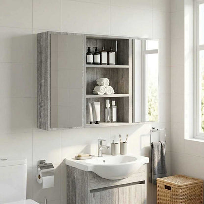 Bathroom Wall Cabinet Grey Sonoma 40 x 16 x 62.5 cm