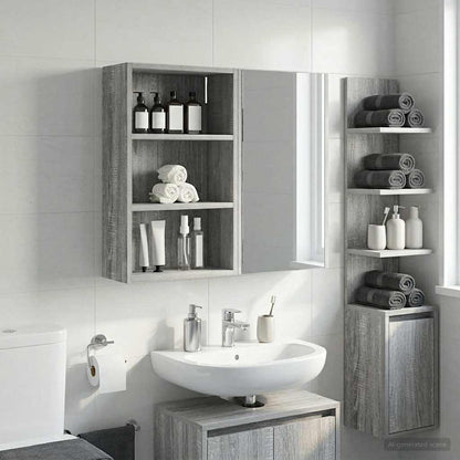 Bathroom Wall Cabinet Grey Sonoma 40 x 16 x 62.5 cm