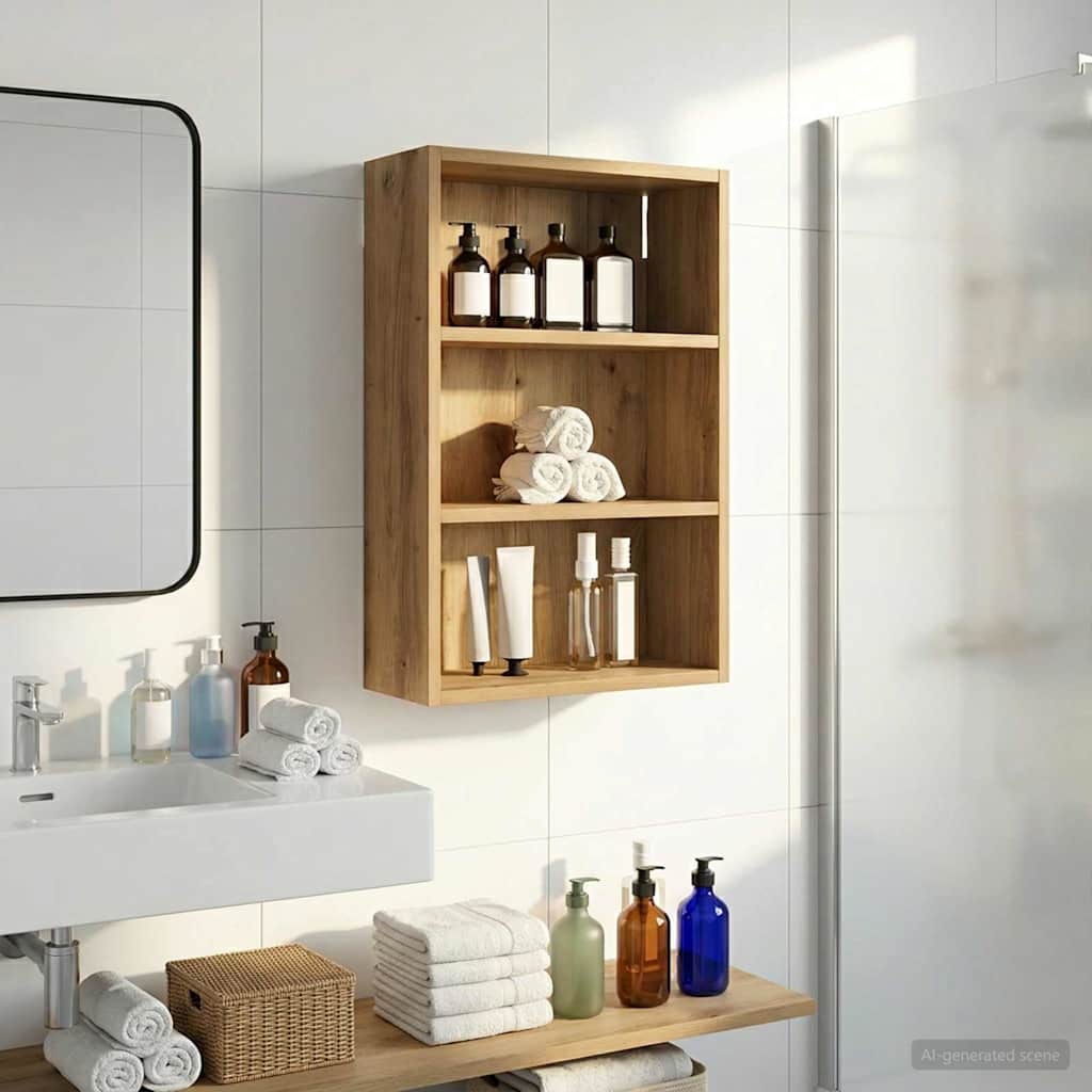 Bathroom Wall Cabinet with Shelf Artisan Oak 40 x 16 x 62.5 cm