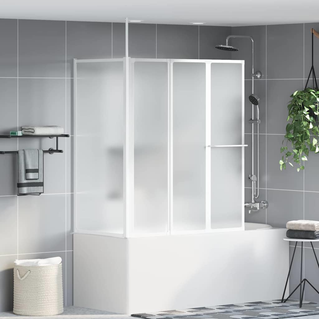 Bath Screen Folding Frosted Aluminium