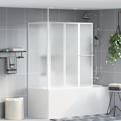 Bath Screen Folding Frosted Aluminium