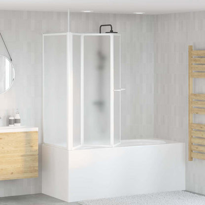 Bath Screen Folding Frosted Aluminium