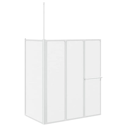 Bath Screen Folding Frosted Aluminium