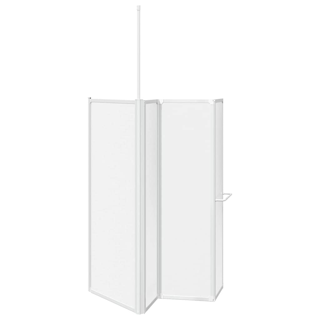Bath Screen Folding Frosted Aluminium