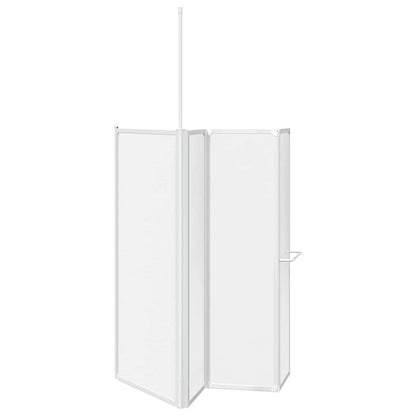 Bath Screen Folding Frosted Aluminium