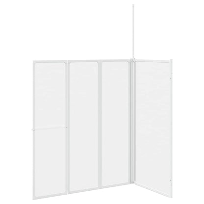 Bath Screen Folding Frosted Aluminium
