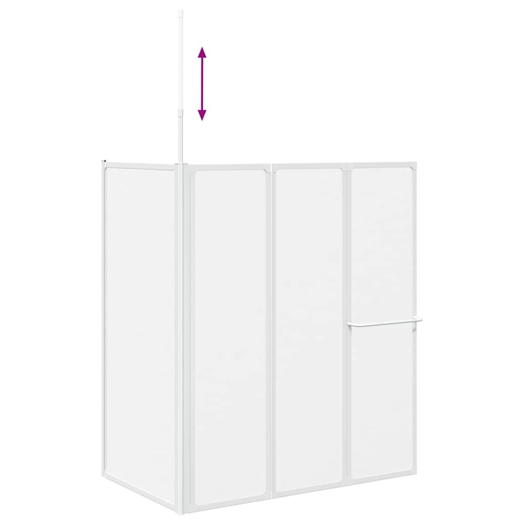 Bath Screen Folding Frosted Aluminium