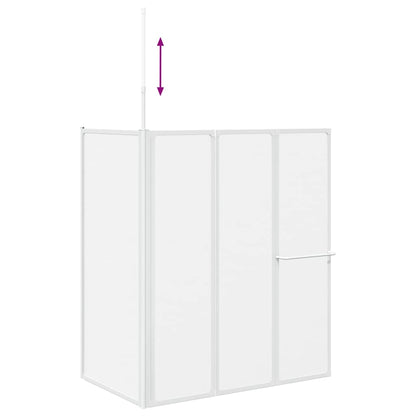 Bath Screen Folding Frosted Aluminium