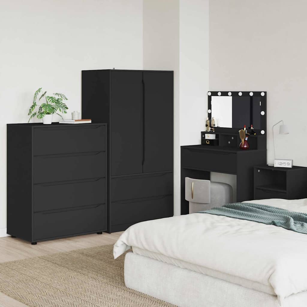 Storage Cabinets 2 pcs Black 80 x 48 x 105 cm Engineered Wood