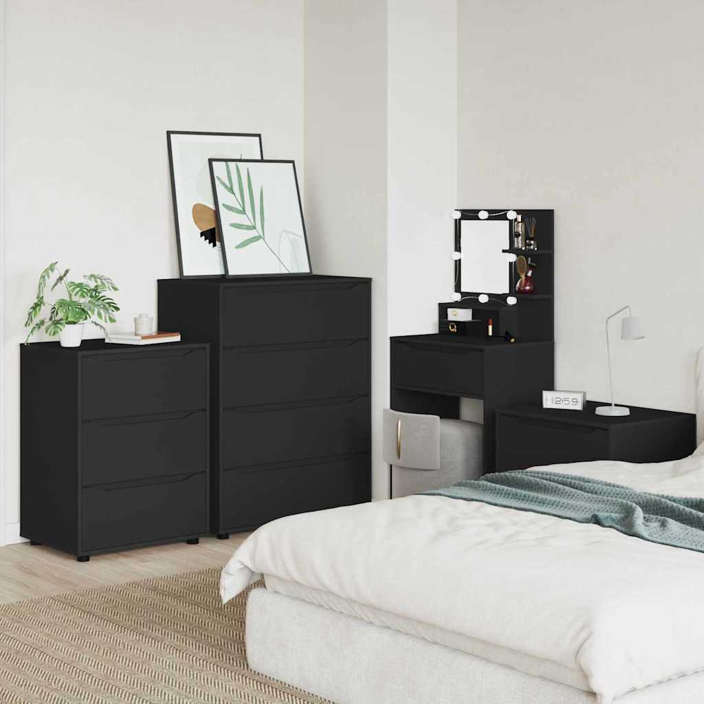 Storage Cabinets 2 pcs Black 80 x 48 x 105 cm Engineered Wood