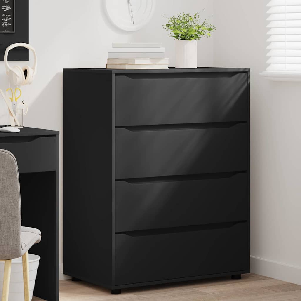Storage Cabinets 2 pcs Black 80 x 48 x 105 cm Engineered Wood