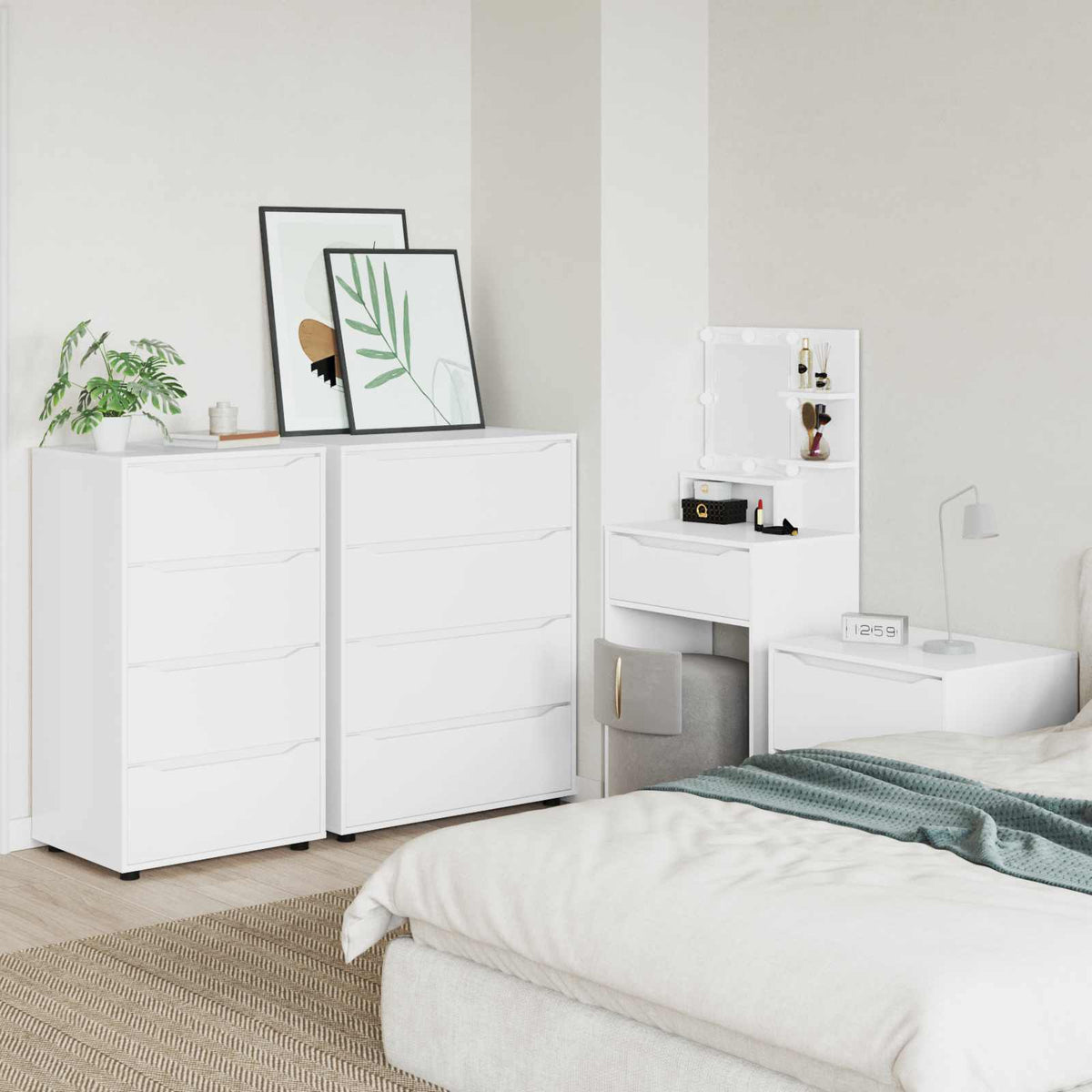 Storage Cabinets 60 x 48 x 105 cm Engineered Wood White