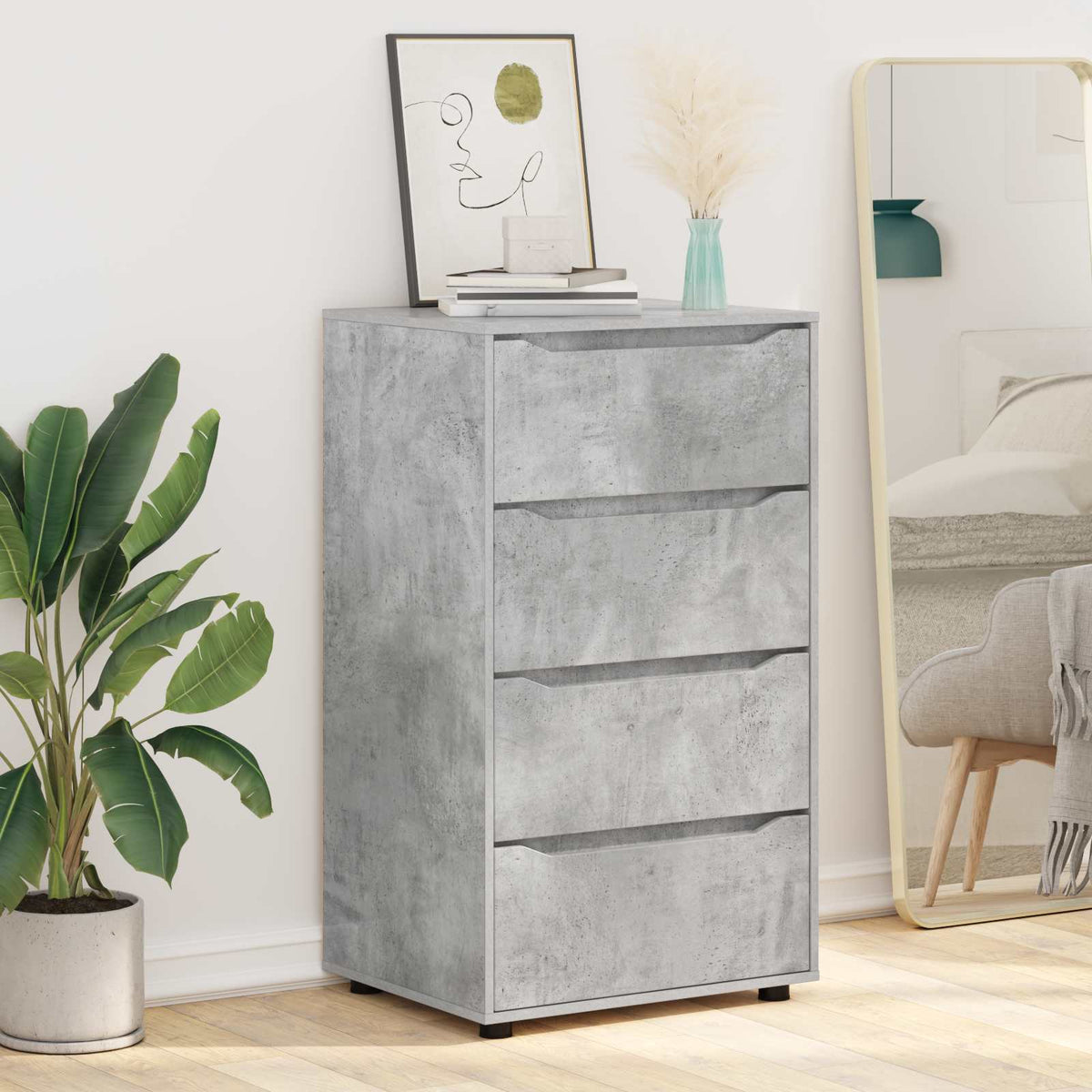 Storage Cabinets 60 x 48 x 105 cm Engineered Wood Concrete Grey