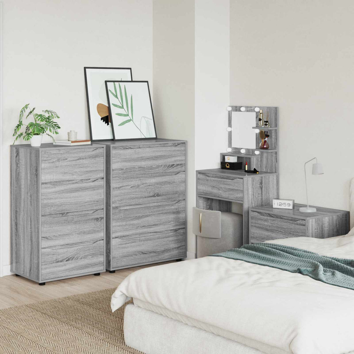 Storage Cabinets 60 x 48 x 105 cm Engineered Wood Grey Sonoma