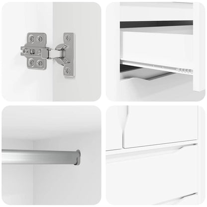 Bathroom Cabinet White 79.5 x 49 x 156 cm Engineered Wood