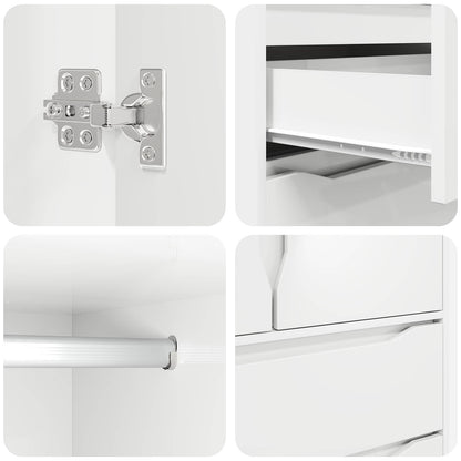 Wardrobe with Drawer White 79.5 x 49 x 156 cm Engineered Wood