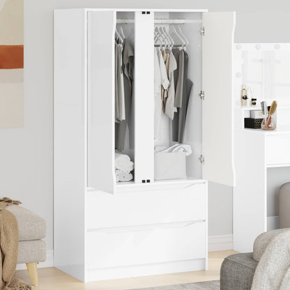 Wardrobe with Drawer White 79.5 x 49 x 156 cm Engineered Wood