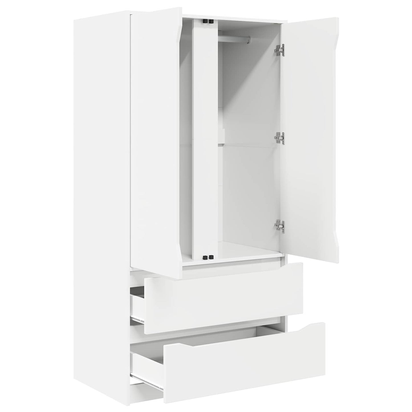 Wardrobe with Drawer White 79.5 x 49 x 156 cm Engineered Wood