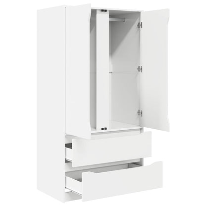 Wardrobe with Drawer White 79.5 x 49 x 156 cm Engineered Wood
