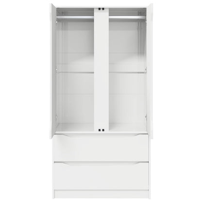 Wardrobe with Drawer White 79.5 x 49 x 156 cm Engineered Wood
