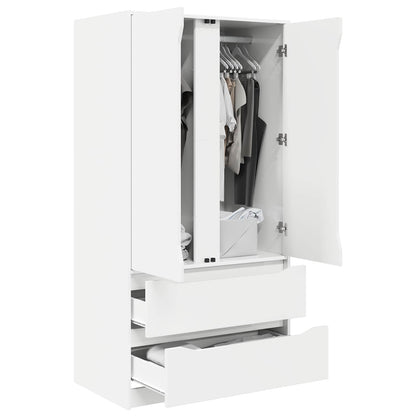 Wardrobe with Drawer White 79.5 x 49 x 156 cm Engineered Wood
