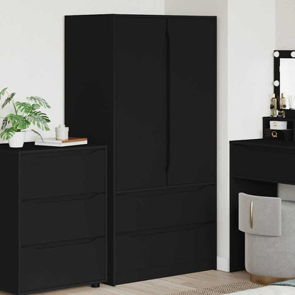 Wardrobe with Drawer Black 79.5 x 49 x 156 cm Engineered Wood