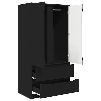 Wardrobe with Drawer Black 79.5 x 49 x 156 cm Engineered Wood