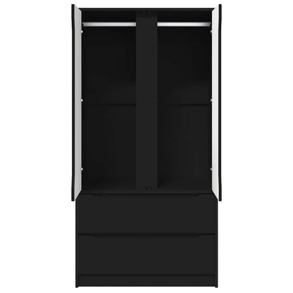 Wardrobe with Drawer Black 79.5 x 49 x 156 cm Engineered Wood