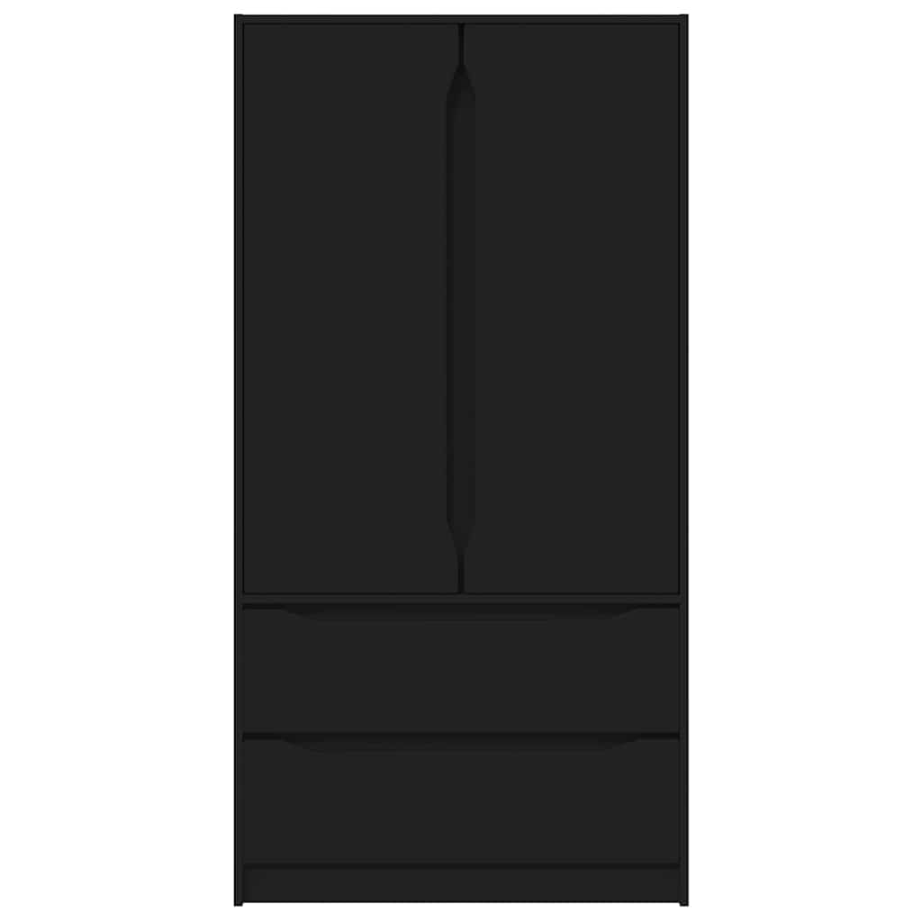 Wardrobe with Drawer Black 79.5 x 49 x 156 cm Engineered Wood