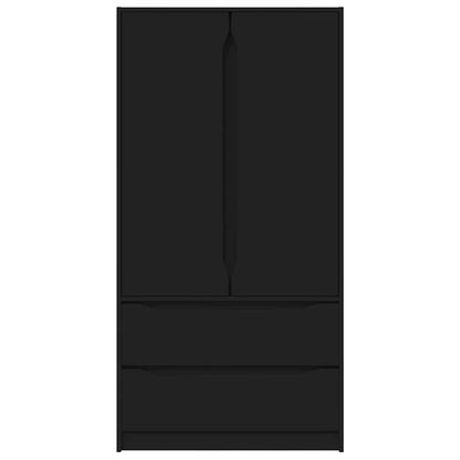 Wardrobe with Drawer Black 79.5 x 49 x 156 cm Engineered Wood