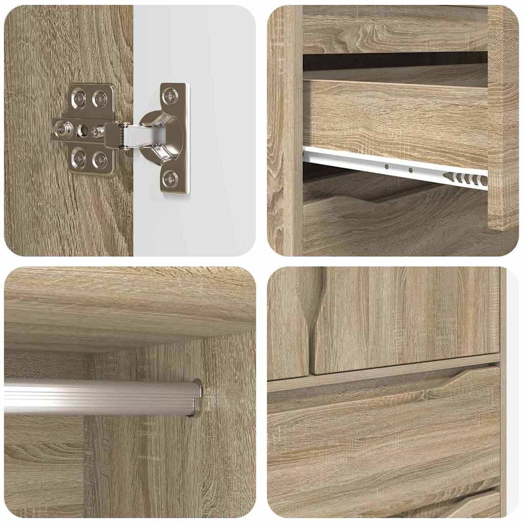 Wardrobe Manual Sonoma Oak 79.5 x 49 x 156 cm Engineered Wood