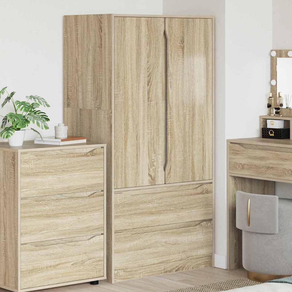 Wardrobe Manual Sonoma Oak 79.5 x 49 x 156 cm Engineered Wood