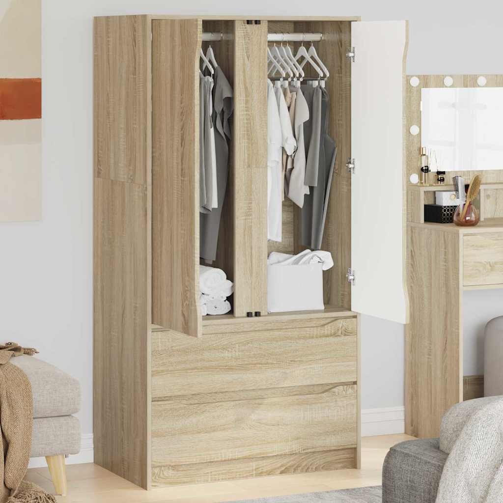 Wardrobe Manual Sonoma Oak 79.5 x 49 x 156 cm Engineered Wood