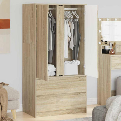 Wardrobe Manual Sonoma Oak 79.5 x 49 x 156 cm Engineered Wood